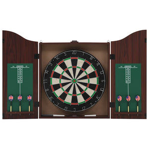 Professional Sisal Dartboard Set with Cabinet & Steel-Tip Darts