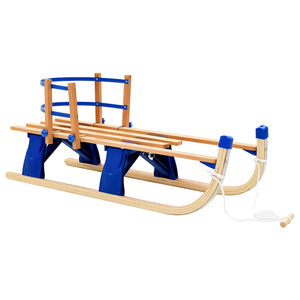 Classic Folding Wooden Snow Sledge with Pull Rope