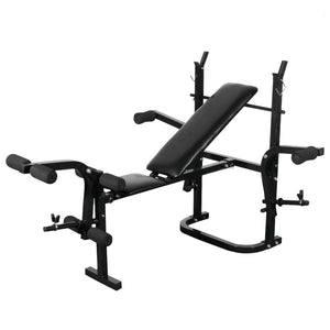 Complete Home Weight Bench with Rack and Adjustable Barbell Set