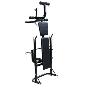 Complete Home Weight Bench with Rack and Adjustable Barbell Set