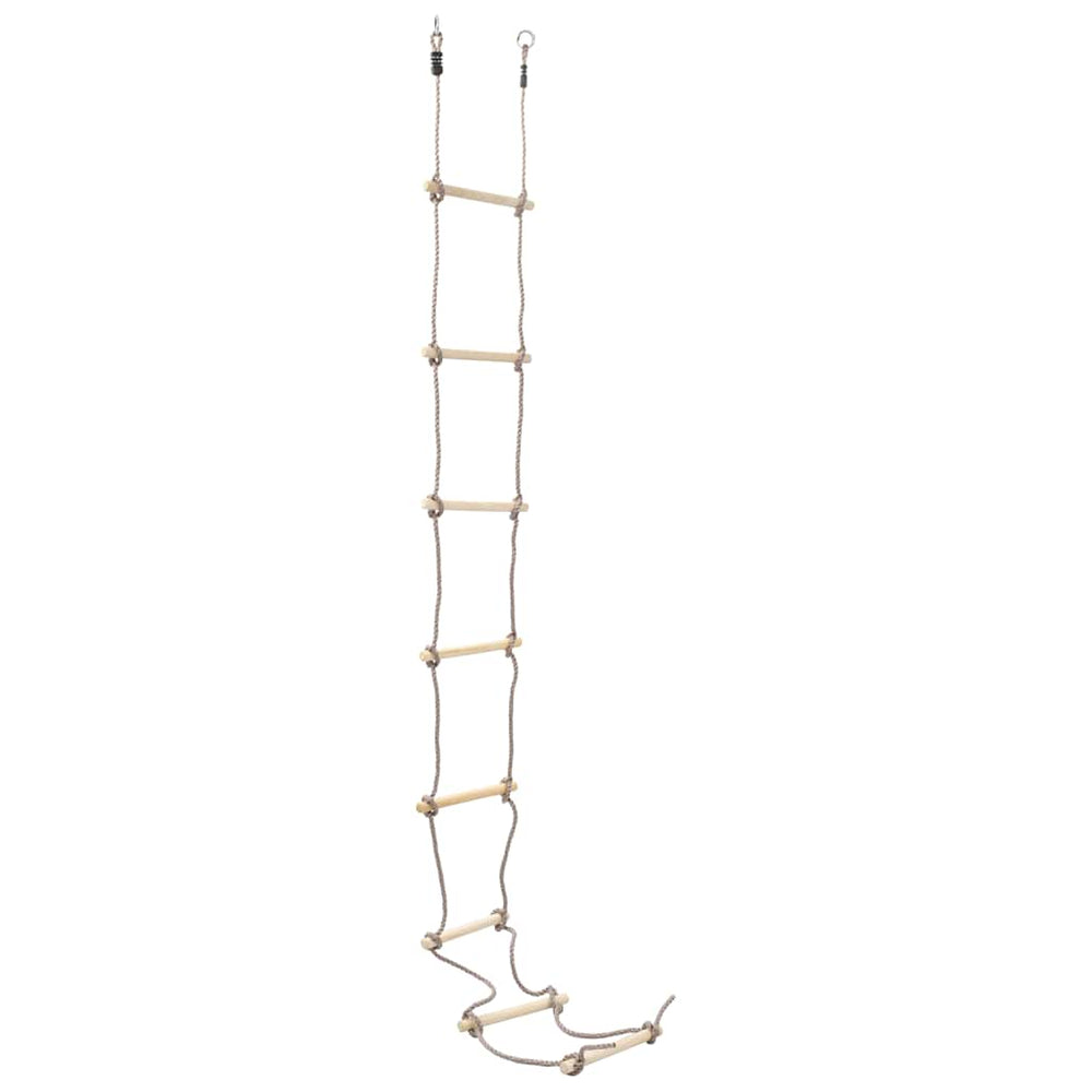 Kids Wooden Rope Ladder with 8 Steps for Indoor & Outdoor Play