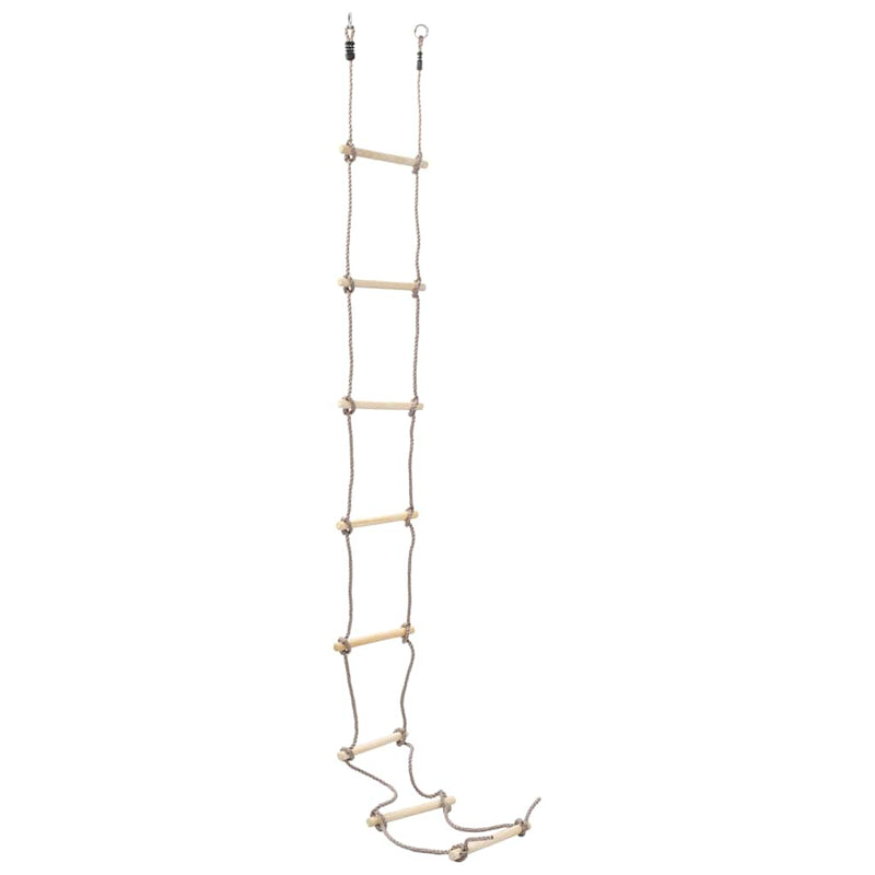 Kids Wooden Rope Ladder with 8 Steps for Indoor & Outdoor Play