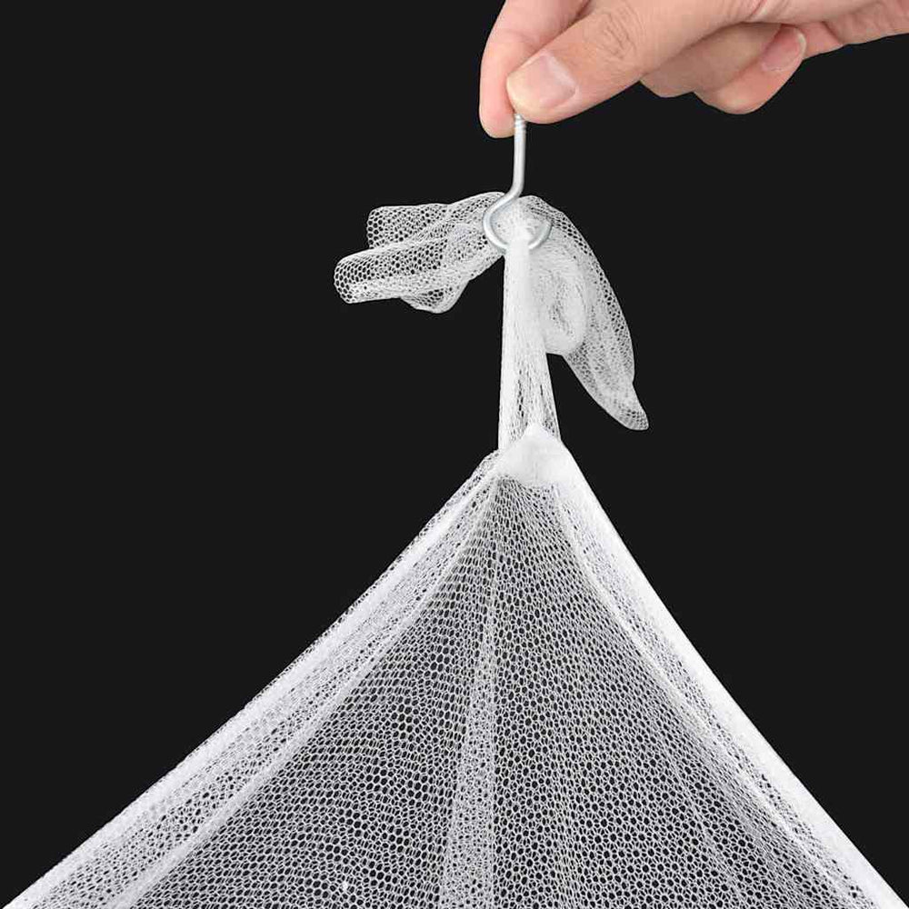 Mosquito Net Bed Canopy Set (2 pcs) with 3 Openings & Fine Mesh