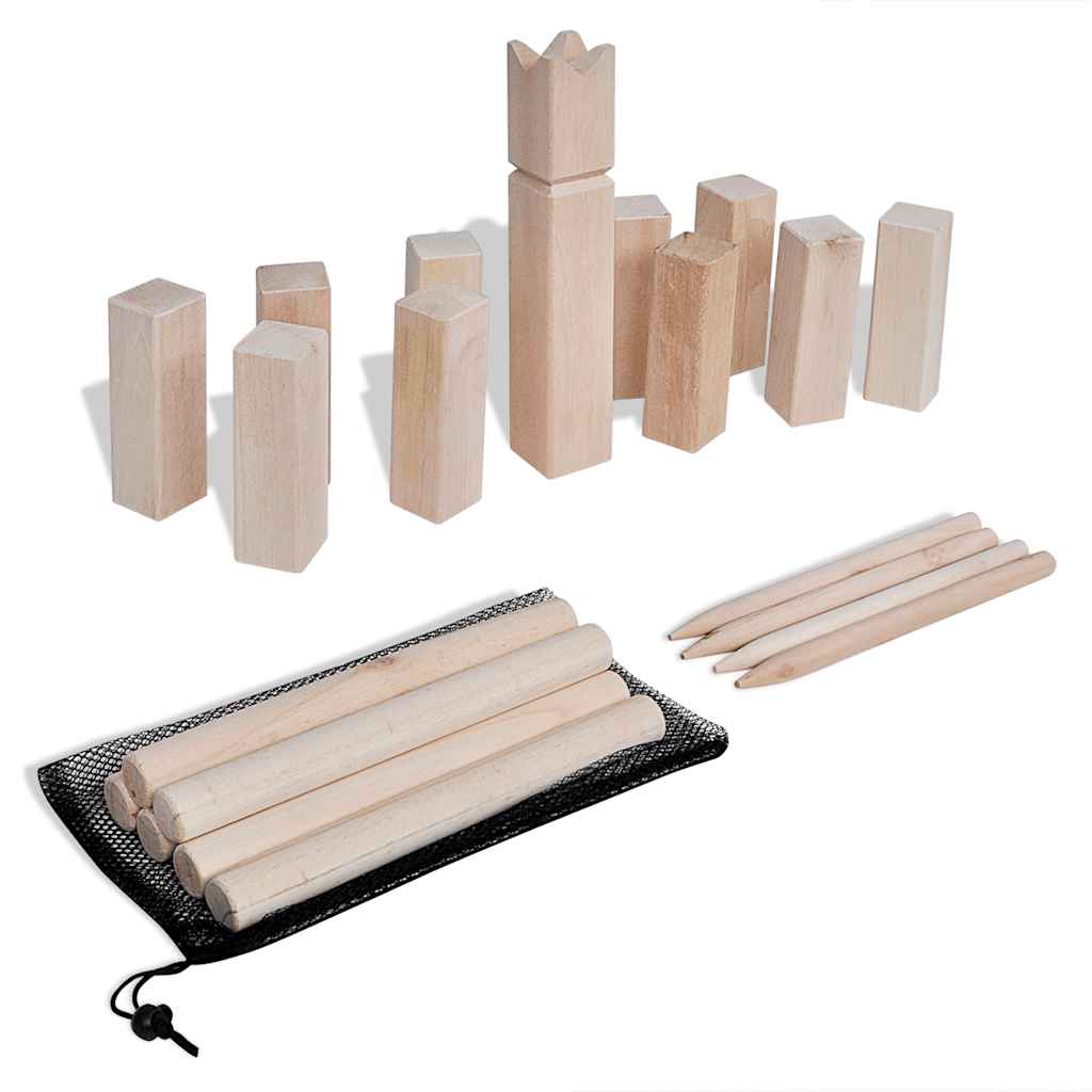 Wooden Kubb Outdoor Game Set with Carry Bag