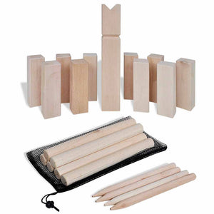 Wooden Kubb Outdoor Game Set with Carry Bag