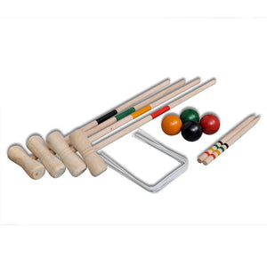 4-Player Wooden Croquet Set for Garden & Outdoor Fun