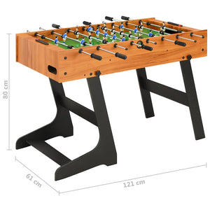 Folding Football Table with MDF Frame & Steel Rods (121 × 61 × 80 cm)
