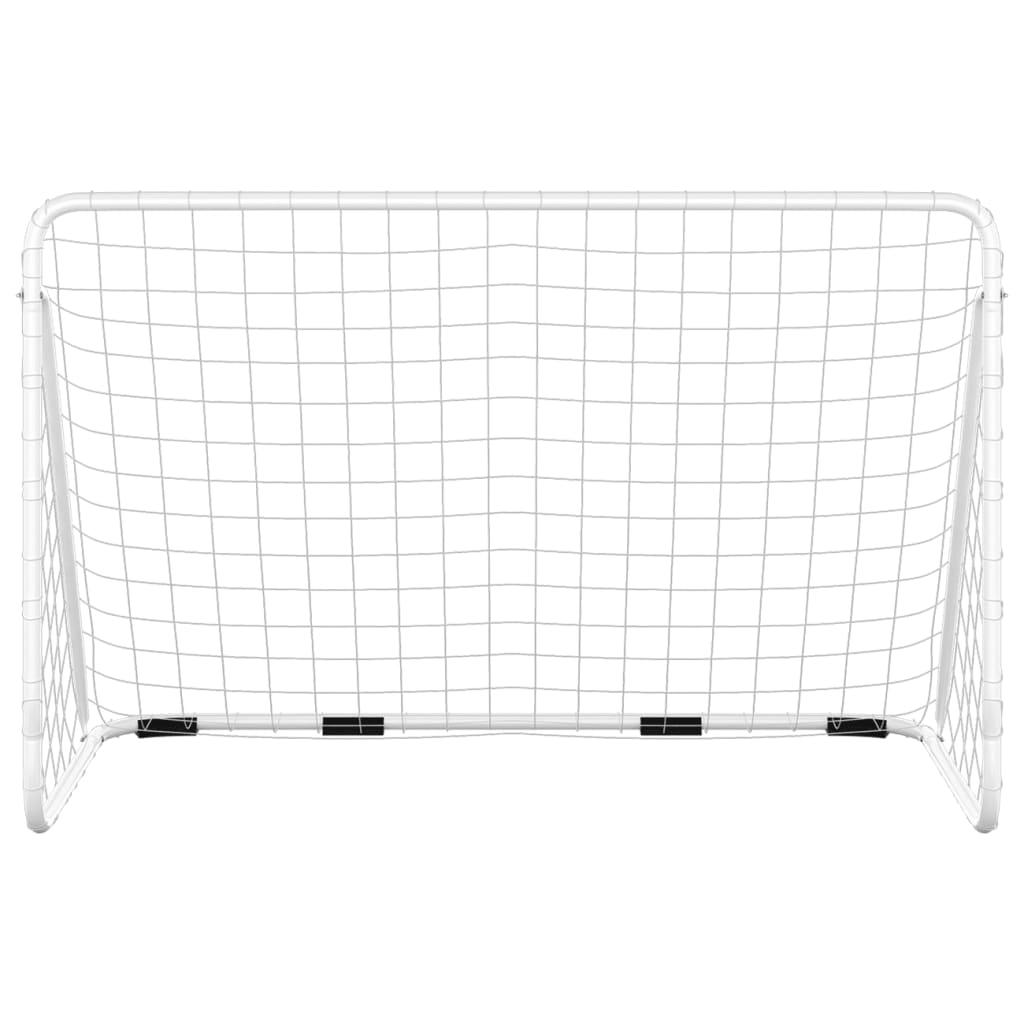 Football Goal With Net White Steel