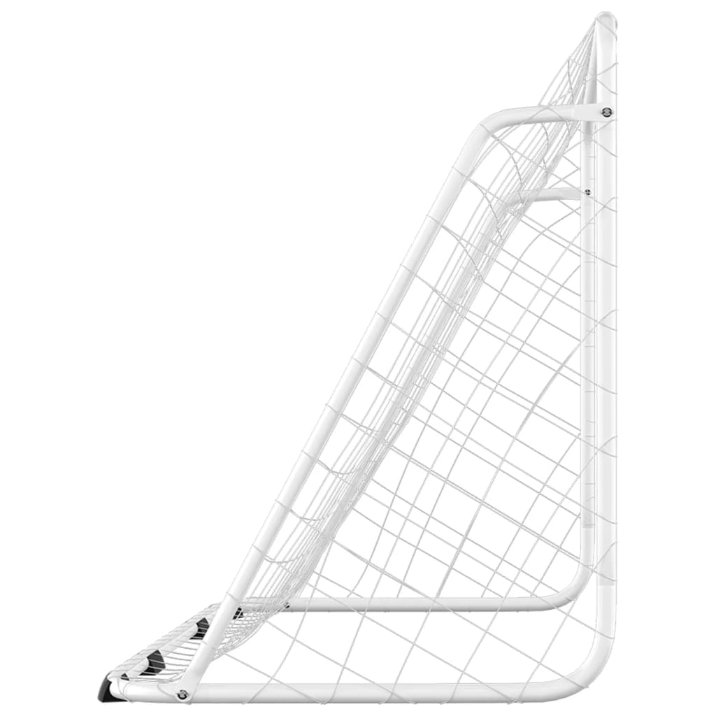 Football Goal With Net White Steel