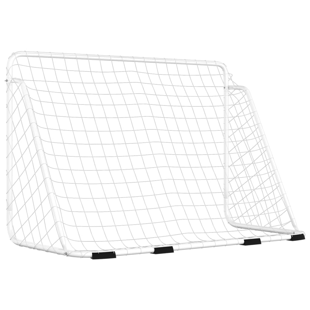 Football Goal With Net White Steel