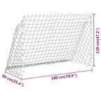 Football Goal With Net White Steel
