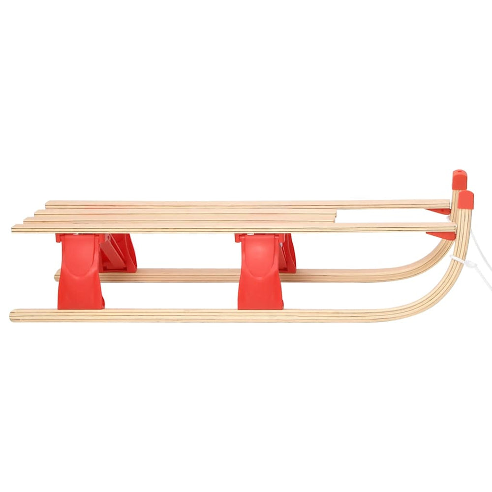 Classic Folding Wooden Snow Sledge with Pull Rope