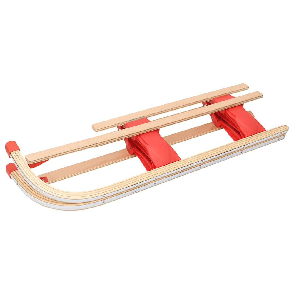 Classic Folding Wooden Snow Sledge with Pull Rope