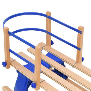 Foldable Wooden Sledge with Pull Rope for Children Winter Fun