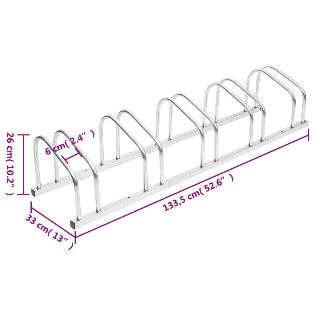 Bike Rack For 5 Bikes Galvanised Steel