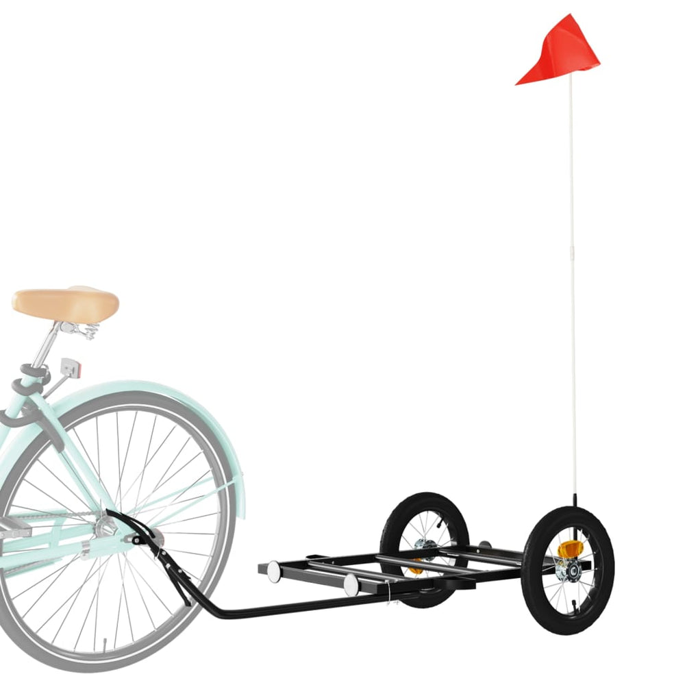 Bike Cargo Trailer with Safety Flag – Heavy-Duty Steel Load Carrier