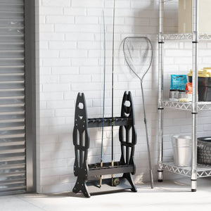 Fishing Rod Rack for 16 Rods with Stable Base & Space-Saving Design