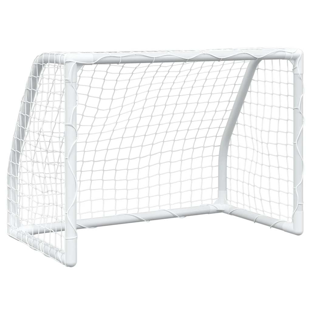 Kids' Football Goals 2 Pcs With Ball White 64X35X48 Cm Metal
