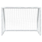 Kids' Football Goals 2 Pcs With Ball White 64X35X48 Cm Metal
