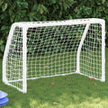 Kids' Football Goals 2 Pcs With Ball White 64X35X48 Cm Metal