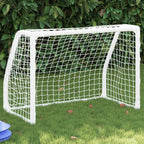 Kids' Football Goals 2 Pcs With Ball White 64X35X48 Cm Metal