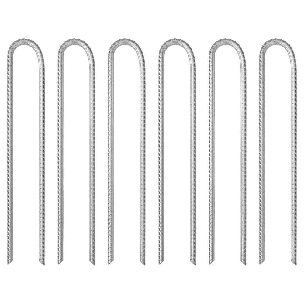 U-Shaped Galvanised Steel Tent Pegs 6 or 12 Pack for Camping