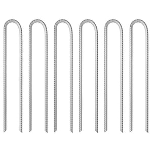 U-Shaped Galvanised Steel Tent Pegs 6 or 12 Pack for Camping