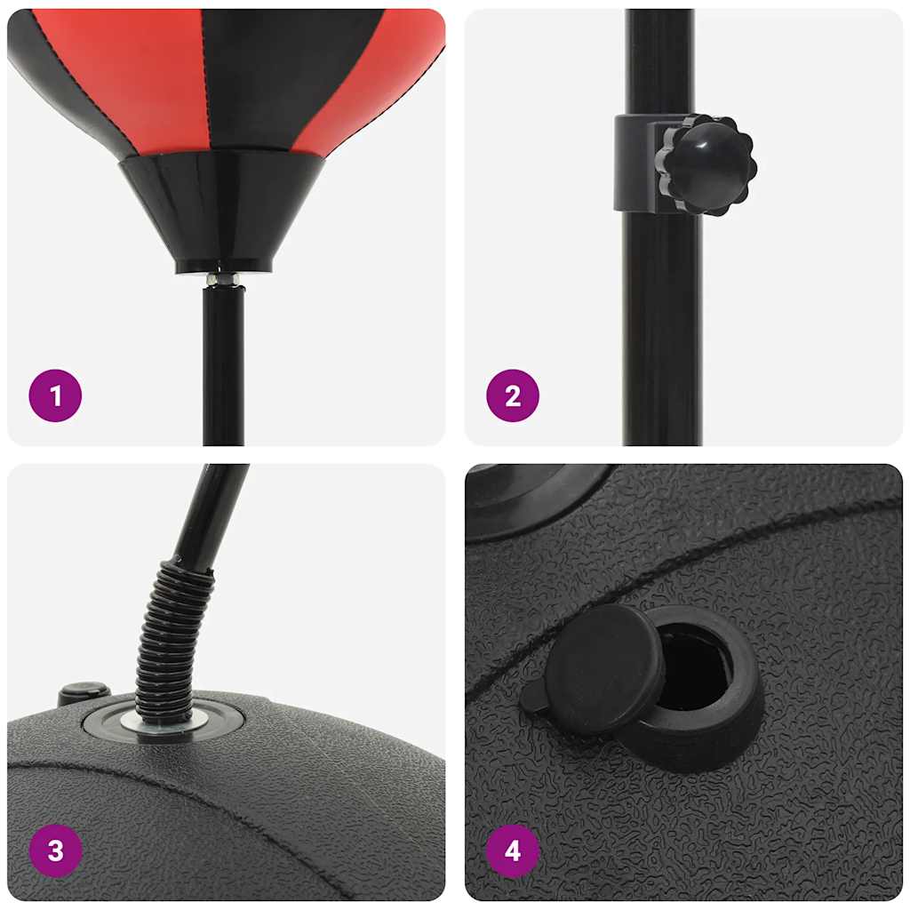 Punching Ball Set With Gloves And Pump Adjustable Height 81-122 Cm