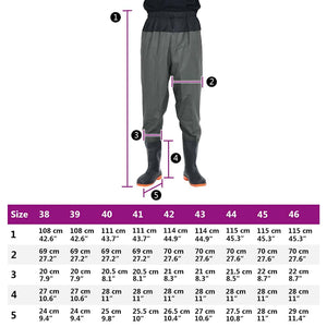 Waist Waders with Built-In Boots