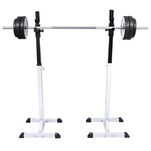 Adjustable Barbell Squat Rack with Barbell and Dumbbell Set
