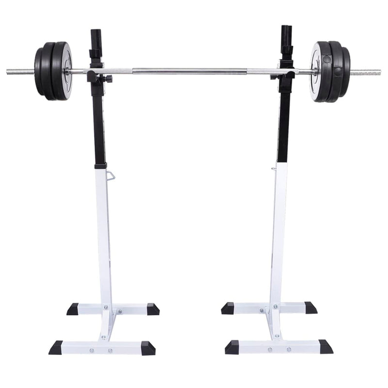 Adjustable Barbell Squat Rack with Barbell and Dumbbell Set