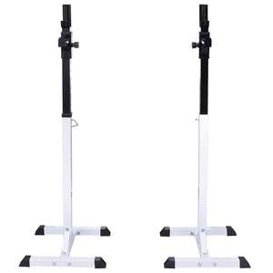 Adjustable Barbell Squat Rack with Barbell and Dumbbell Set