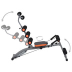 Multigym exercise machine with various attachments on a white background