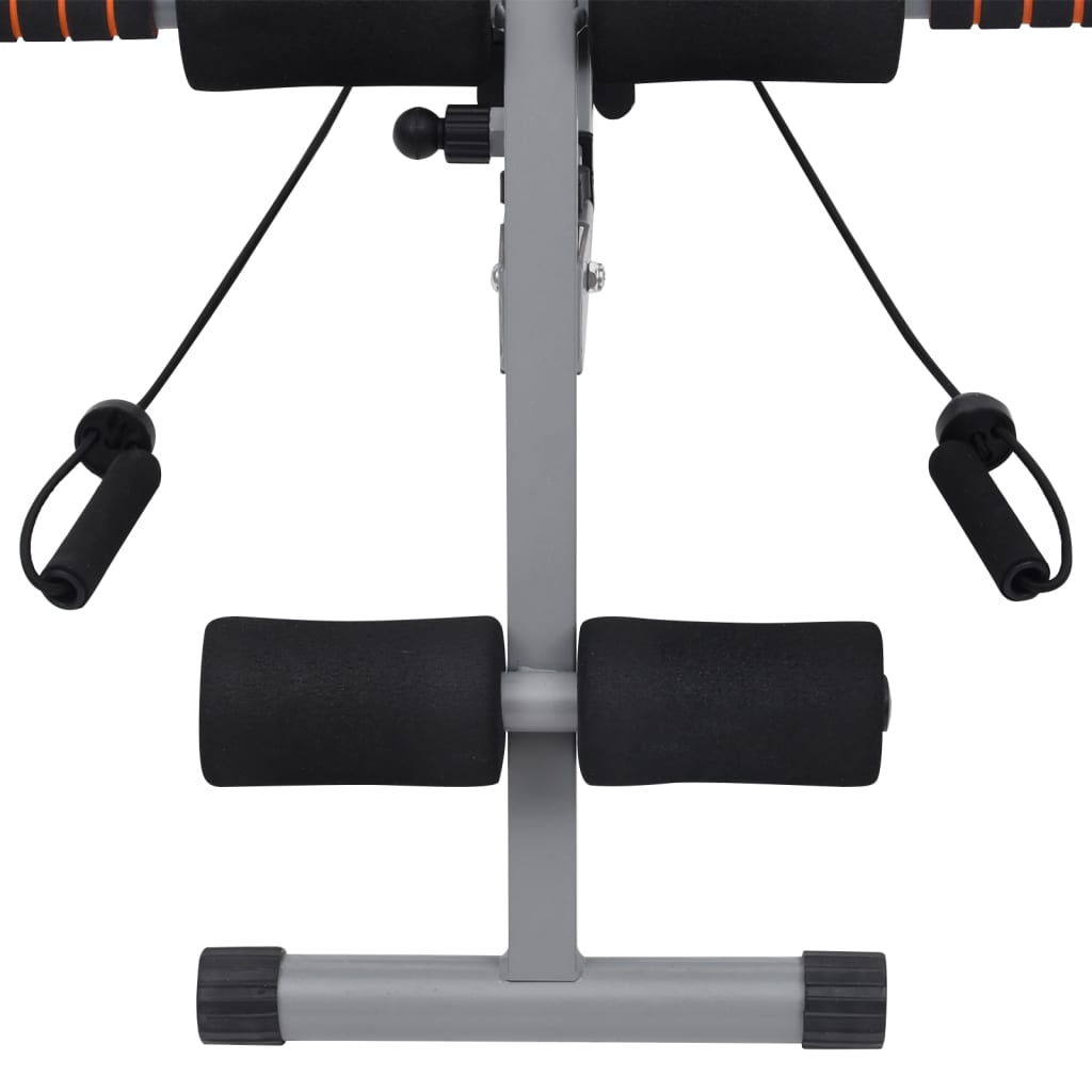 Fitness equipment with black padding and gray frame on a white background