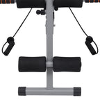 Fitness equipment with black padding and gray frame on a white background