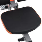 Black and orange exercise bench seat on a white background