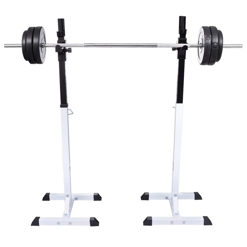 Adjustable Home Gym Squat Rack with Barbell and Dumbbell Weight Set