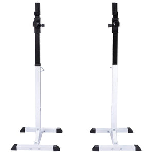 Adjustable Home Gym Squat Rack with Barbell and Dumbbell Weight Set