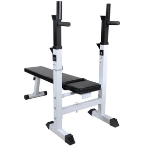 Adjustable Strength Bench with Integrated Barbell Rack