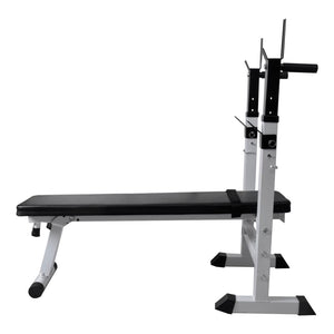 Adjustable Strength Bench with Integrated Barbell Rack