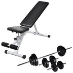 Workout Bench With Barbell And Dumbbell Set 30.5 Kg