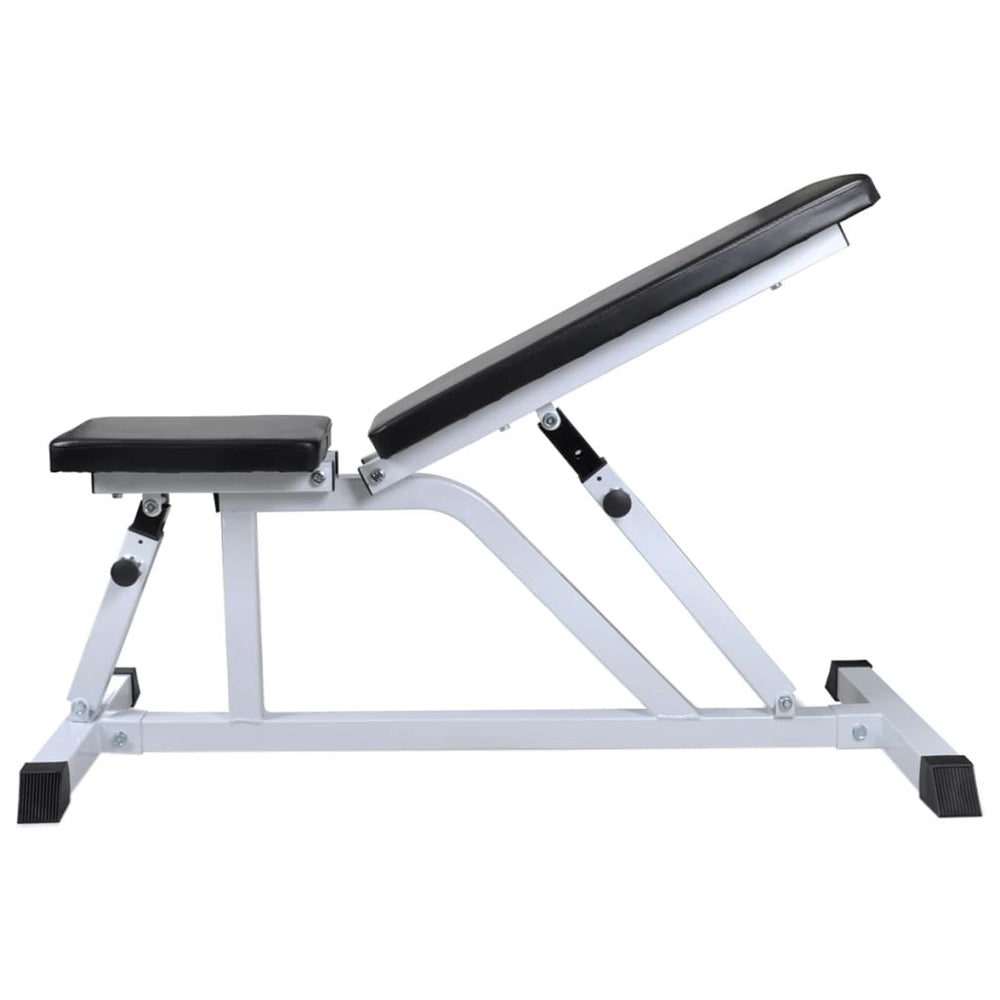 Adjustable Weight Training Bench with 30.5 kg Barbell and Dumbbell Set