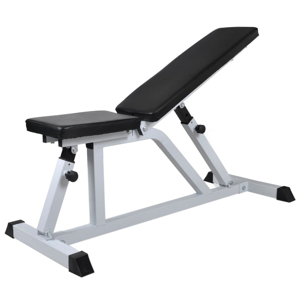 Adjustable Weight Training Bench with 30.5 kg Barbell and Dumbbell Set