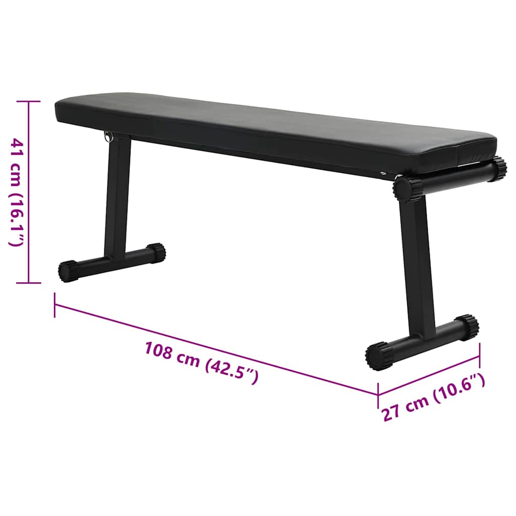 Foldable Weight Bench Folding Black 109 X 29 X 42 Cm Steel