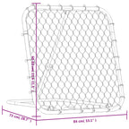 Measurement chart of a chicken wire fence with dimensions labeled.
