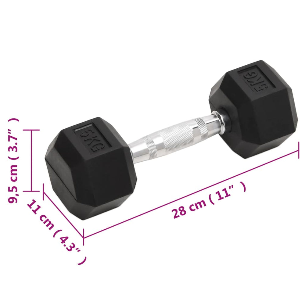 Hex Dumbbells with Secure Grip and Floor-Safe Rubber Coating