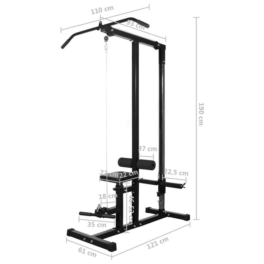 Home Power Tower with Barbell and Dumbbell Strength Set