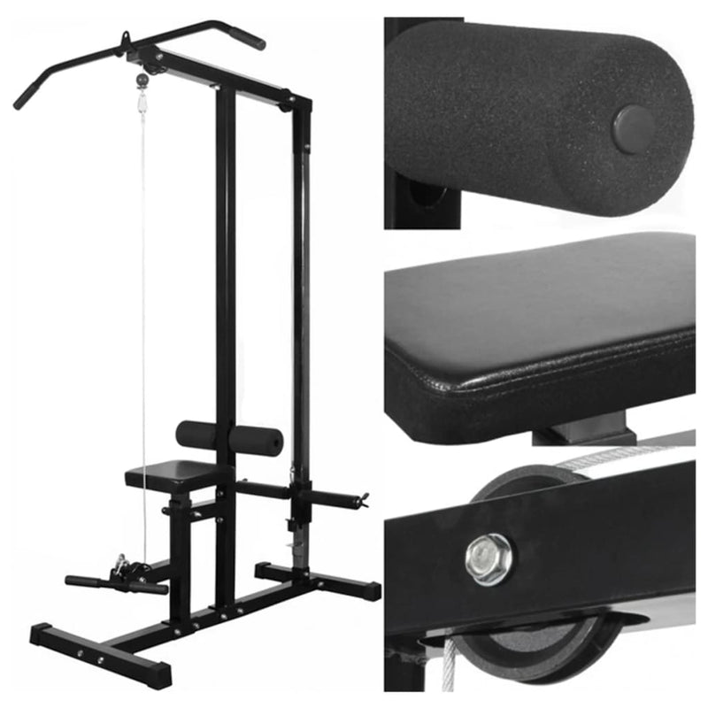 Home Power Tower with Barbell and Dumbbell Strength Set