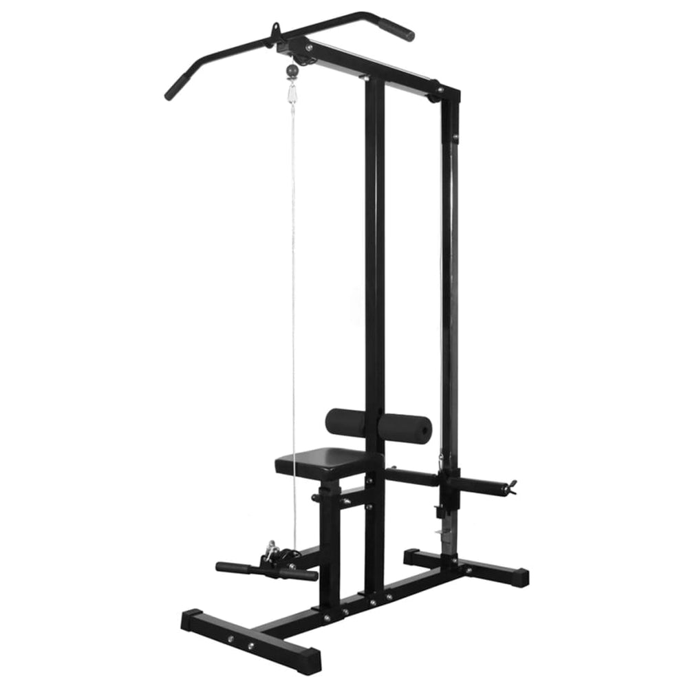 Home Power Tower with Barbell and Dumbbell Strength Set