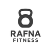 Rafna Fitness logo with a black kettlebell on a white background